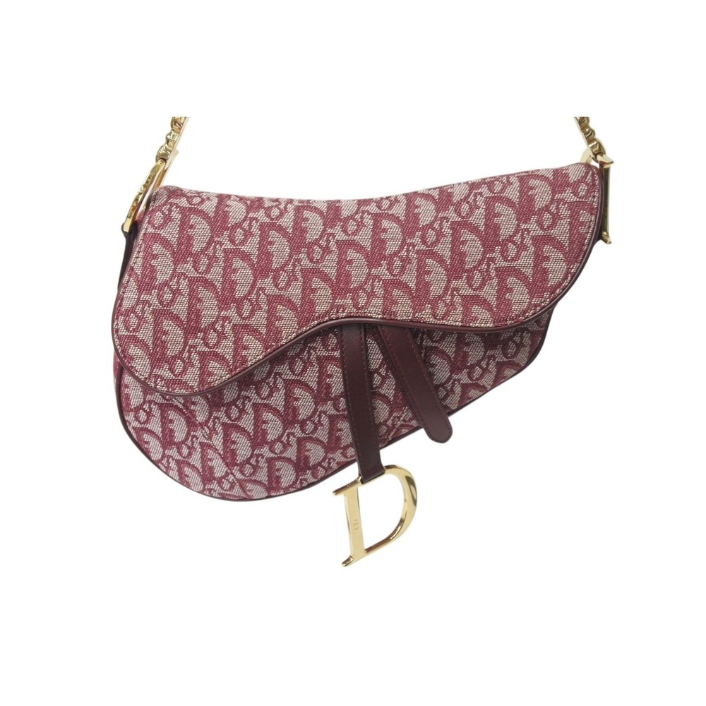 Christian Dior Saddle Bag Galliano era Trotter Leather Red - Picture 2 of 10